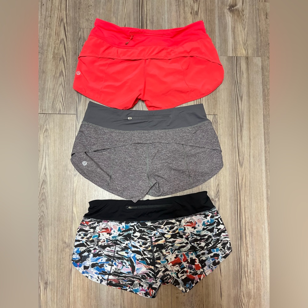 Pink & Grey Lululemon Running Shorts - Size 6